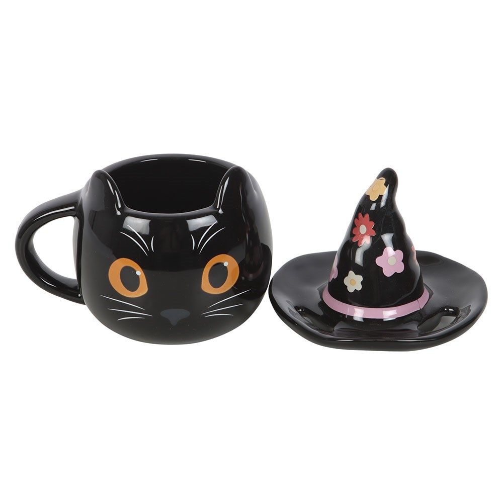 Something Different - Groovy Witch Cat Lidded Mok/beker - Multicolours